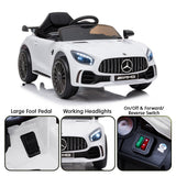Mercedes Benz Licensed Kids Electric Ride On Car Remote Control White