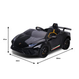 Lamborghini Performante Kids Electric Ride On Car  Black - Rear View