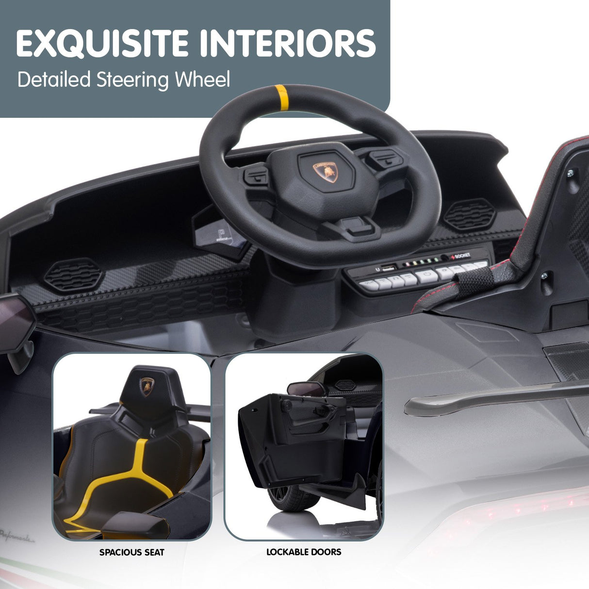 Lamborghini Performante Kids Electric Ride On Car Black