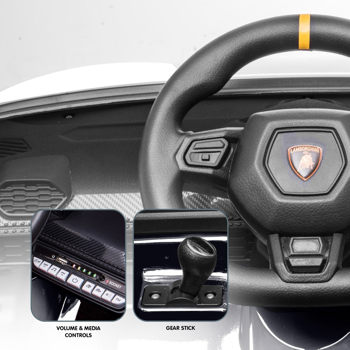 Lamborghini Performante Kids Electric Ride On Car Black