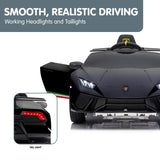 Lamborghini Performante Kids Electric Ride On Car  Black - Close-Up Angle