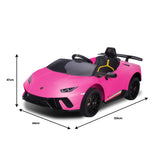 Lamborghini Performante Kids Electric Ride On Car Remote Control Pink - Close-Up Angle
