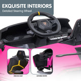 Lamborghini Performante Kids Electric Ride On Car Remote Control Pink - Top-Down View