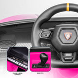 Lamborghini Performante Kids Electric Ride On Car Remote Control Pink - 45-Degree Angle