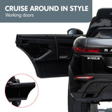 Land Rover Licensed Kids Electric Ride On Car Remote Control - Black - Top-Down View