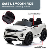 Land Rover Licensed Kids Electric Ride On Car Remote Control - White - Top-Down View
