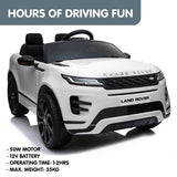 Land Rover Licensed Kids Electric Ride On Car Remote Control - White - Low Angle