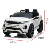 Land Rover Licensed Kids Electric Ride On Car Remote Control - White - Side View