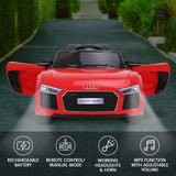 R8 Spyder Audi Licensed Kids Electric Ride On Car Remote Control Red - Top-Down View