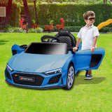 Audi Sport Licensed Kids Electric Ride On Car Remote Control Blue - Low Angle