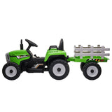 Kahuna MX-611 Kids Electric Ride On Tractor Trailer Car Green Grey