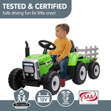 Kahuna MX-611 Kids Electric Ride On Tractor Trailer Car Green Grey - Extra Image