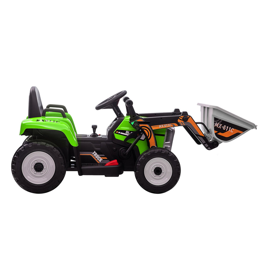 Kahuna MX-611C Kids Electric Ride On Car Tractor Digger Loader Grey