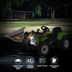 Kahuna MX-611C Kids Electric Ride On Car Tractor Digger Loader Grey