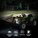 Kahuna MX-611C Kids Electric Ride On Car Tractor Digger Loader Grey - Rear View