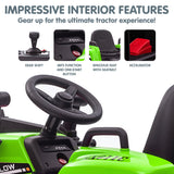 Kahuna MX-611C Kids Electric Ride On Car Tractor Digger Loader Grey - Low Angle