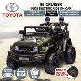 Authorised Toyota FJ Cruiser Kids Electric Ride On Car - Green - Front View