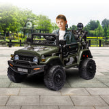Authorised Toyota FJ Cruiser Kids Electric Ride On Car - Green - 45-Degree Angle