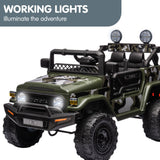 Authorised Toyota FJ Cruiser Kids Electric Ride On Car - Green - Low Angle