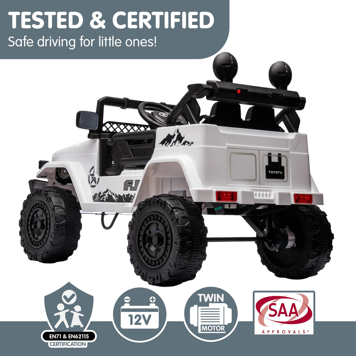 Authorized Toyota Kids Ride-on FJ Cruiser J2099 - White