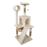 Furtastic 135cm Cat Tree Scratching Post - Beige - Rear View