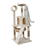 Furtastic 135cm Cat Tree Scratching Post - Beige - Close-Up Angle