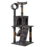 Furtastic 135cm Cat Tree Scratching Post - Dark Grey - Close-Up Angle