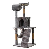 Furtastic 135cm Cat Tree Scratching Post - Silver Grey - Rear View