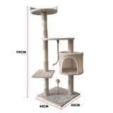Furtastic 110cm Cat Tree Scratching Post - Beige - Extra Image