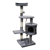 Furtastic 110cm Cat Tree Scratching Post - Silver Grey - Close-Up Angle