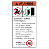 Sarantino Amara Chest of Drawers Tallboy Dresser in White/Gold - 45-Degree Angle