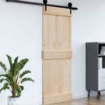Flat Door NARVIK 95 x 210 cm Solid Pine Wood (Untreated)