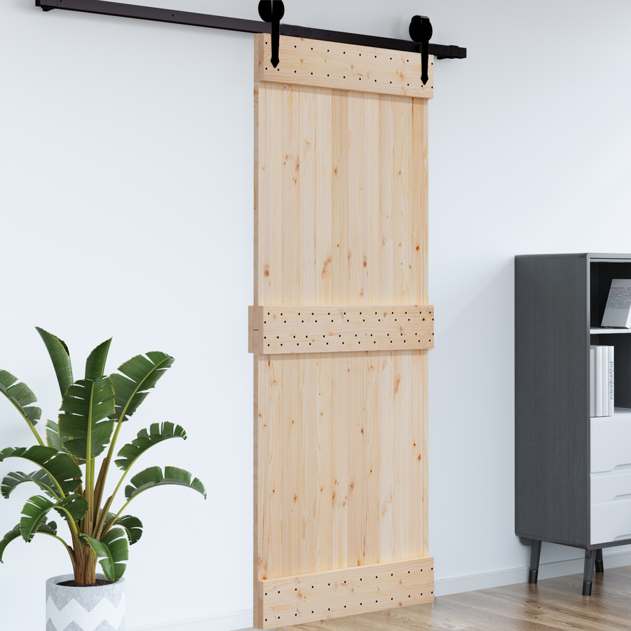 Flat Door NARVIK 95 x 210 cm Solid Pine Wood (Untreated)