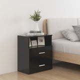 Bed Cabinets 2 pcs Black 50x32x60 cm - Front View