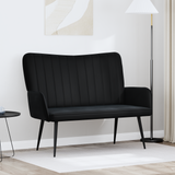 Two Seater Sofa Black 115 x 61 x 87 cm Velvet