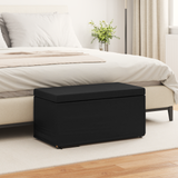 Stool Black 81 x 41 x 40 cm Faux Leather and Engineered Wood - Front View
