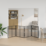 Dog Gate 4 pcs Black 100 x 80 cm Galvanised Steel - Front View