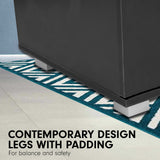 Bedside Table with Drawers MDF Wood - Black - Top-Down View