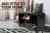 Shoe Rack Cabinet Organiser Black Cushion - 80 x 30 x 45 - Black - Top-Down View