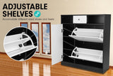 Sarantino Shoe Rack Cabinet Wooden Storage Organiser Shelf Cupboard Drawer - Extra Image