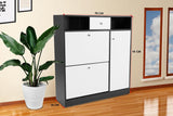 Sarantino Shoe Rack Cabinet Wooden Storage Organiser Shelf Cupboard Drawer - Extra Image