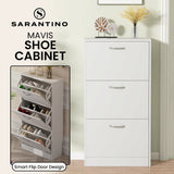 Sarantino Mavis Shoe Cabinet in White - Extra Image