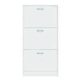 Sarantino Mavis Shoe Cabinet in White - Front View