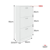 Sarantino Mavis Shoe Cabinet in White