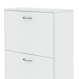 Sarantino Mavis Shoe Cabinet in White - Top-Down View