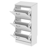 Sarantino Mavis Shoe Cabinet in White - Rear View