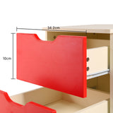 Bedside Table with Drawers MDF Cabinet Storage 51 x 40cm - White Red