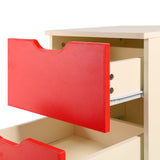 Bedside Table with Drawers MDF Cabinet Storage 51 x 40cm - White Red