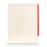 Bedside Table with Drawers MDF Cabinet Storage 51 x 40cm - White Red - Extra Image