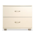 Bedside Table with Drawers MDF Cabinet Storage - White